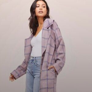 ASTR The Label Plaid Lilac Jacket Small